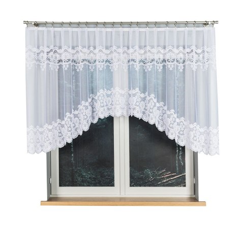 DARIA Firanka żakardowa gotowa, szerokość 300 x wysokość 120cm, kolor 001 biały 018982/FBL/001/300120/1