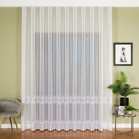 Firanka z aplikacją, dwupasowa, wysokość 290cm, kolor 010 offwhite APL003/433/010/000290/1