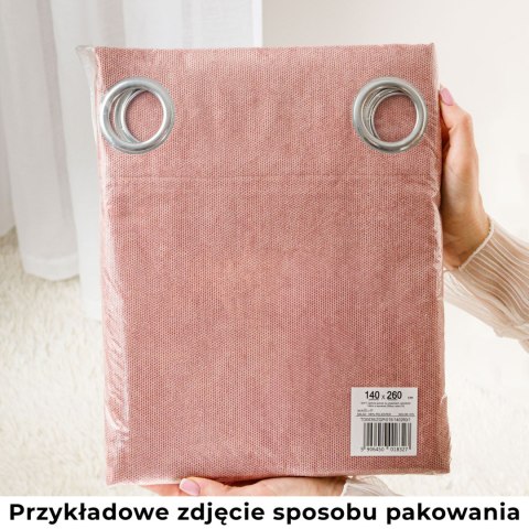 BLACKOUT VELVET Zasłona gotowa na przelotkach, szerokość 140cm x wysokość 230cm, kolor 017 szaro-beżowy BLAVEL/ZGP/017/140230/1