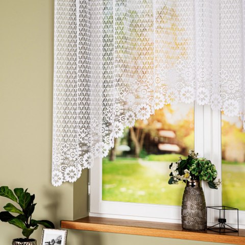 FAUSTYNA Firanka żakardowa gotowa, szerokość 250 x wysokość 140cm, kolor 001 biały 004411/FBL/001/250140/1
