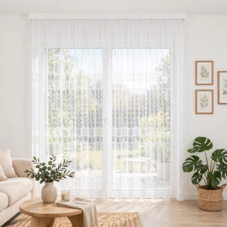 Firanka żakardowa na metry 018869 wysokość 250 cm kolor biały