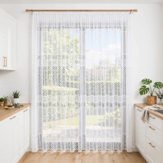 Firanka żakardowa na metry 018869 wysokość 250 cm kolor biały