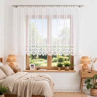 Firanka żakardowa na metry 018989 wysokość 120 cm kolor biały