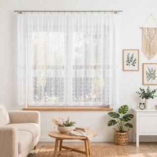 Firanka żakardowa na metry 018869 wysokość 150 cm kolor biały