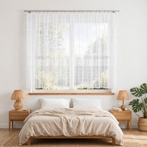 Firanka żakardowa na metry 018869 wysokość 150 cm kolor biały