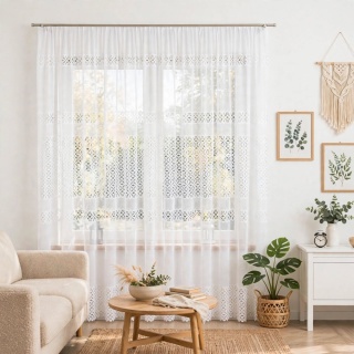 Firanka żakardowa na metry 018869 wysokość 220 cm kolor biały
