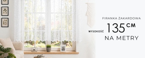 Firanka żakardowa na metry 023058 wysokość 135 cm kolor biały