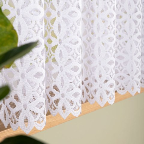 ADRIANNA Firanka żakardowa gotowa na prosto, szerokość 400 x wysokość 160cm, kolor 001 biały 018869/FBP/001/400160/1
