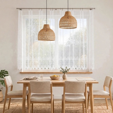 Firanka żakardowa na metry 001539 wysokość 130 cm kolor biały