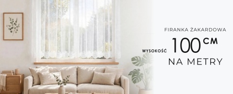 Firanka żakardowa na metry 023405 wysokość 110 cm kolor biały