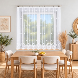 Firanka żakardowa 004421 wysokość 150 cm kolor biały