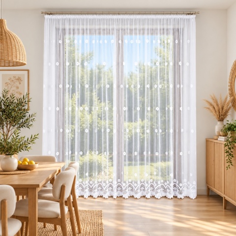 Firanka żakardowa 004421 wysokość 250 cm kolor biały