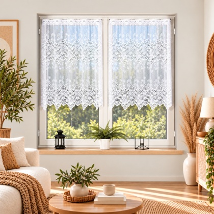 Firanka żakardowa na metry 018495 wysokość 100 cm kolor biały
