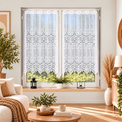 Firanka żakardowa na metry 018495 wysokość 120 cm kolor biały