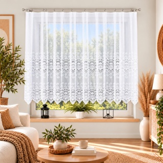 Firanka żakardowa na metry 018495 wysokość 150 cm kolor biały