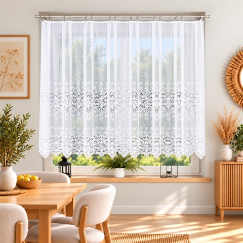 Firanka żakardowa na metry 018495 wysokość 150 cm kolor biały