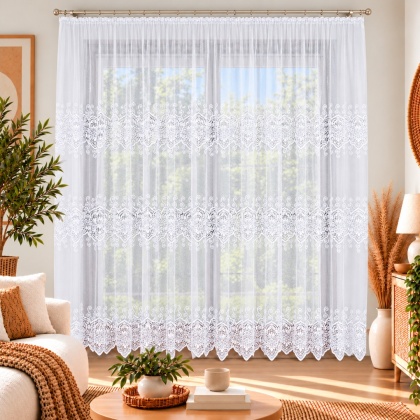 Firanka żakardowa na metry 018495 wysokość 250 cm kolor biały
