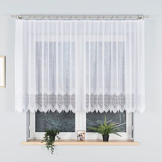 VIOLETTA Firanka żakardowa ze wzorem pasowym, wysokość 120cm, kolor 003 biały/niebieski 001539/BLY/003/000120/1