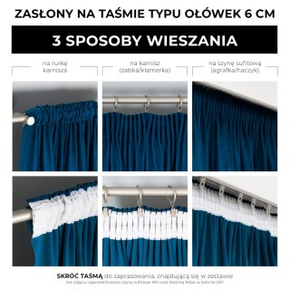 LANOSA Zasłona gotowa na taśmie 140x270cm, kolor 001 różowy P00002/ZGT/001/140270/1