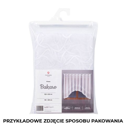 BAKARO Firanka żakardowa gotowa, szerokość 520 x wysokość 160cm, kolor 001 biały 023297/FBL/001/520160/1