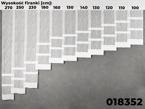 Firanka żakardowa 018352 wysokość 160 cm kolor biały