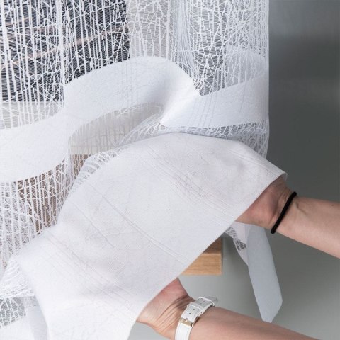 Firanka żakardowa 018352 wysokość 160 cm kolor biały