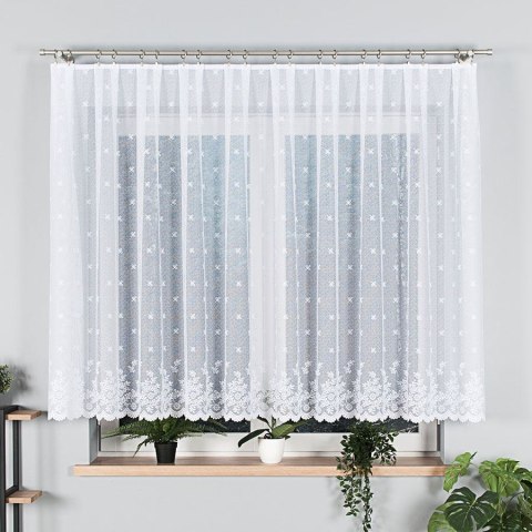 Firanka żakardowa 054160 wysokość 130 cm kolor biały
