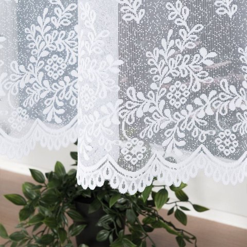 Firanka żakardowa 054160 wysokość 130 cm kolor biały