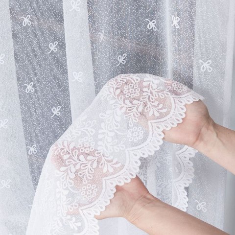 Firanka żakardowa 054160 wysokość 130 cm kolor biały