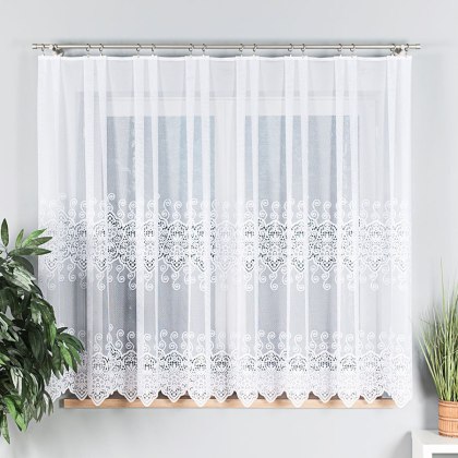 Firanka żakardowa na metry 018495 wysokość 160 cm kolor biały