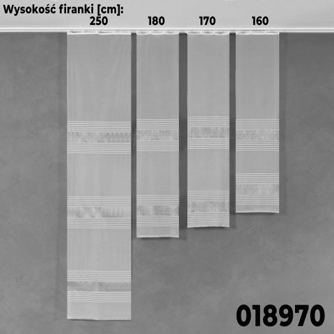 Firanka żakardowa 018970 wysokość 160 cm kolor biały z szarym