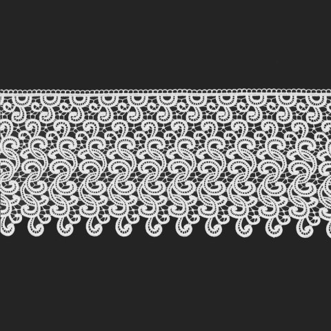 Koronka gipiurowa 080168 wysokość 30 cm kolor biały