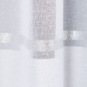 Firanka fantazyjna z ołowianką 000641 wysokość 300 cm kolor biały ze srebrnym pasem