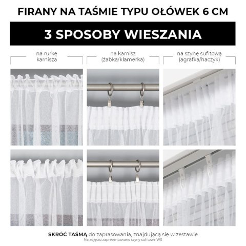 MARIETTA Firana gotowa 000261 na taśmie, szerokość 140 x wysokość 270cm, kolor 002 biały ze złotym nadrukiem 000261/FGT/002/1402