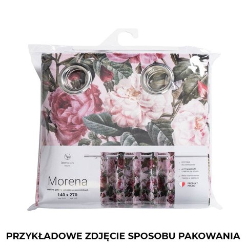 MORENA Zasłona gotowa velvetowa na przelotkach 140x270cm, kolor 002 różowy P00022/ZGP/002/140270/1
