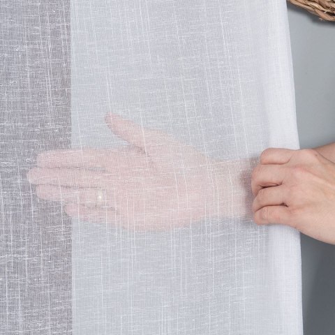 Firanka fantazyjna z ołowianką 015597 wysokość 305 cm kolor biały