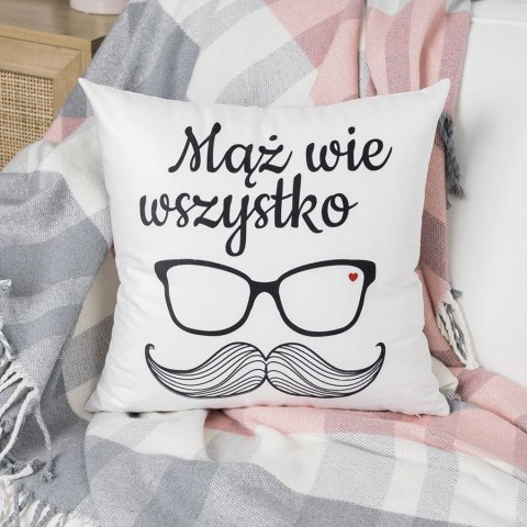 MĄŻ WIE WSZYSTKO Poszewka dekoracyjna VELVET, 40x40cm, kolor 001 biały PWA023/POP/001/040040/1 MĄŻ WIE WSZYSTKO Poszewka dekoracyjna VELVET, 40x40cm, kolor 001 biały PWA023/POP/001/040040/1