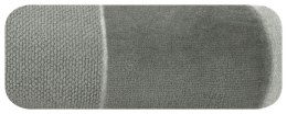 Ręcznik z welurową bordiurą LUCY 30x50 cm kolor stalowy