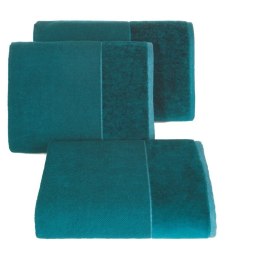 Ręcznik z welurową bordiurą LUCY 30x50 cm kolor turkusowy