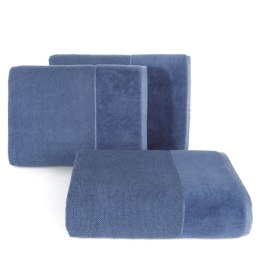 Ręcznik z welurową bordiurą LUCY 30x50 cm kolor niebieski