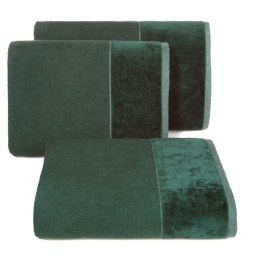 Ręcznik z welurową bordiurą LUCY 30x50 cm kolor butelkowy zielony