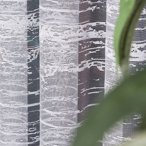 Firanka żakardowa 049391 wysokość 280 cm kolor biały z szarym