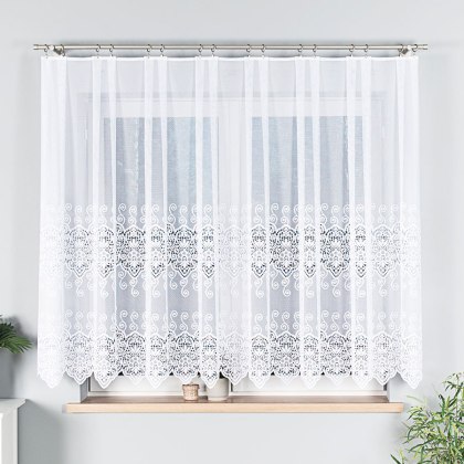 Firanka żakardowa na metry 018495 wysokość 150 cm kolor biały