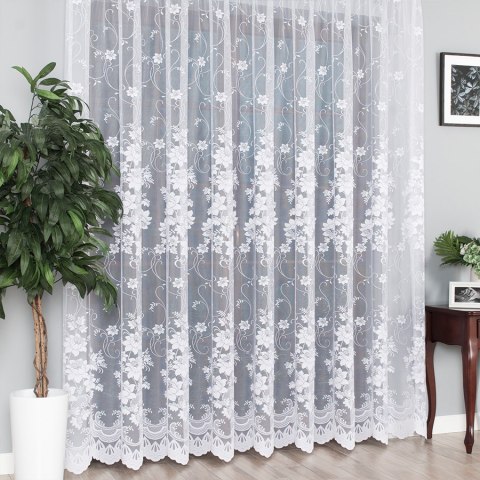 Firanka żakardowa 023019 wysokość 250 cm kolor biały