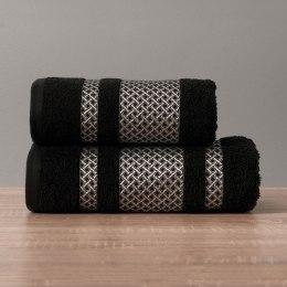 Ręcznik kąpielowy LIONEL 70x140 cm kolor czarny ze srebrną bordiurą