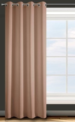 Zasłona z jednobarwnej, gładkiej tkaniny ADORE 140x250 cm kolor jasnobrązowy