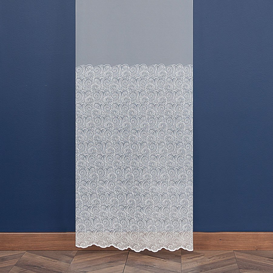 Firanka haftowana 112612 wysokość 280 cm kolor biały