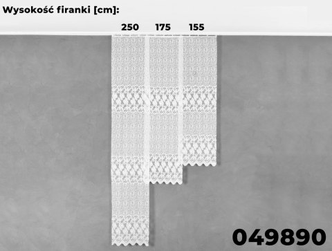 Firanka żakardowa 049890 wysokość 175 cm kolor biały