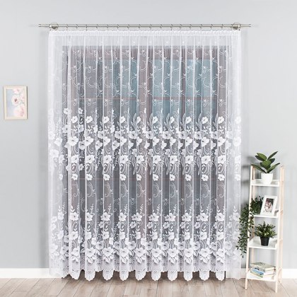 Firanka żakardowa na metry 018041 wysokość 250 cm kolor biały