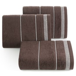 Ręcznik z bordiurą MIRA 30x50 cm kolor brązowy